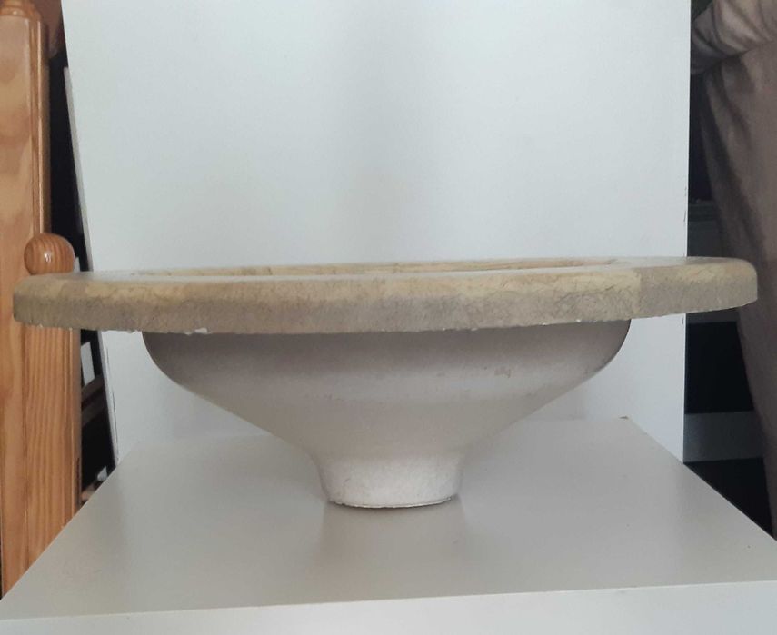 Grande Bacia Lavatório Vaso Floreira Plástico Imitar Mármore