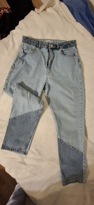 Jeansy DENIM jasno niebieskie z ciemną nogawki rozm.40