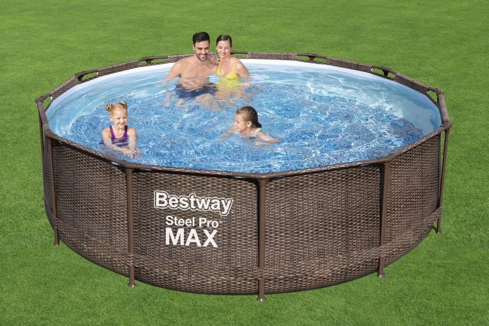 Basen ogrodowy Bestway 56709 Stelażowy 366x100 cm rattan 6w1