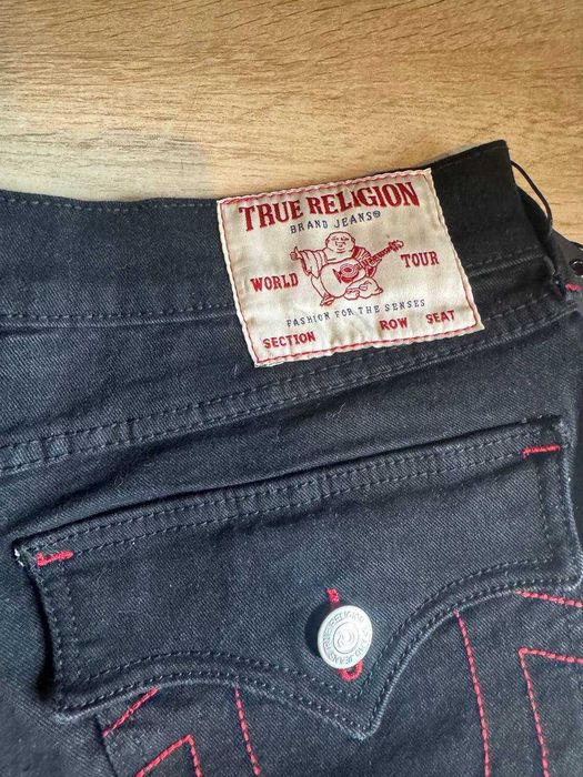 True Religion Geno W32 | Black Red Stitch | NOWE z metkami