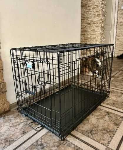 klatka dla psa metalowa kojec kennelowa NOWA 77 cm pojemna szczeniaka