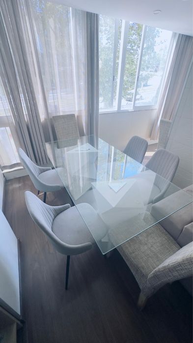 mesa de vidro moderna