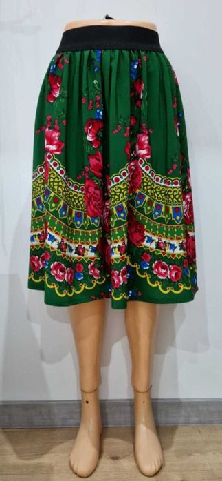 Spódnica ludowa, góralska zielona S/M poza kolano