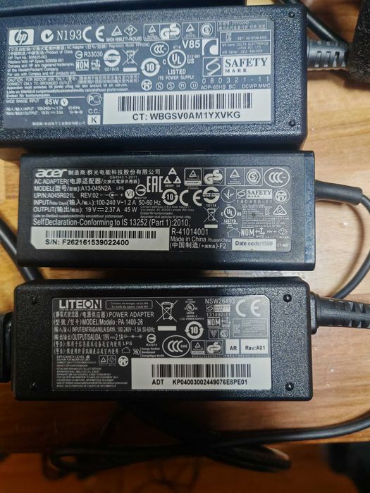 блоки живлення до ноутбуків Hp, acer та інші