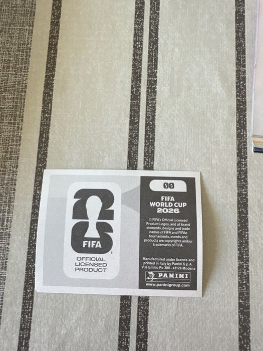Cromo 00 panini world cup 2026