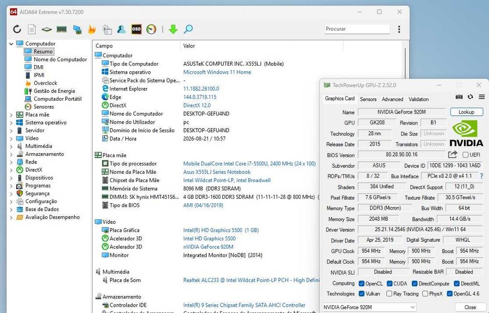 PC Portátil Asus i7