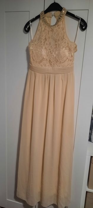 Vestido comprido cerimónia pérola