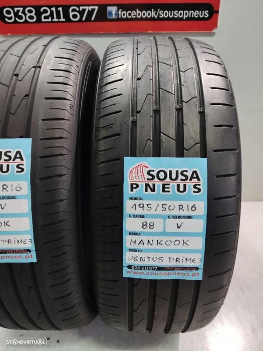 2 pneus semi novos 195-50r16 hankook - oferta da entrega 85 euros