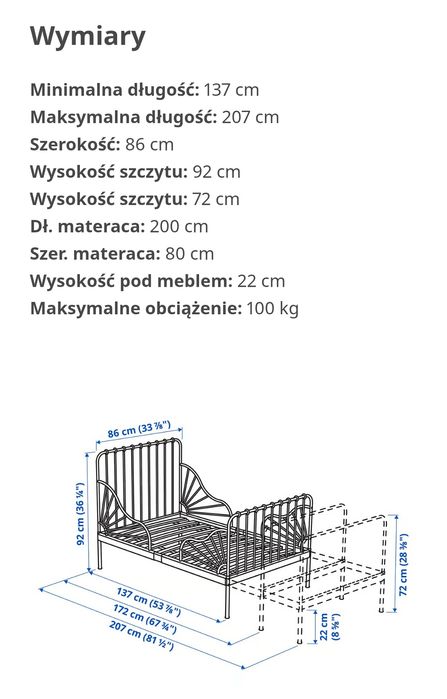 Łóżko dzieciece białe
