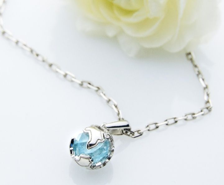 Серебряный кулон 925 пр. с натуральным топазом "Земля"