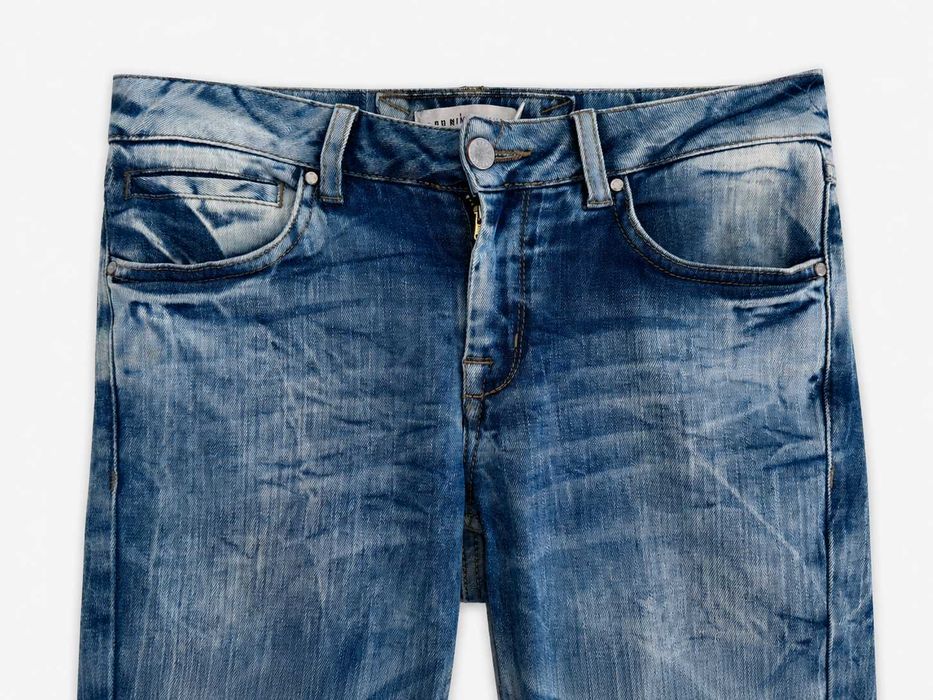 Calças de Ganga Karen Millen Skinny Azul Claro Stretch Tamanho 38