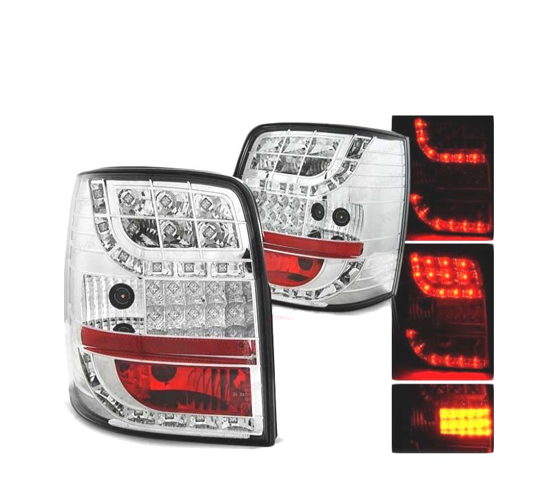 FAROLINS TRASEIROS LED PARA VOLKSWAGEN VW PASSAT B5 96-00 CHROME CROMADO