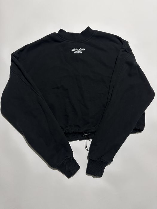 Світшот укорочений чорний calvin klein оригінал
