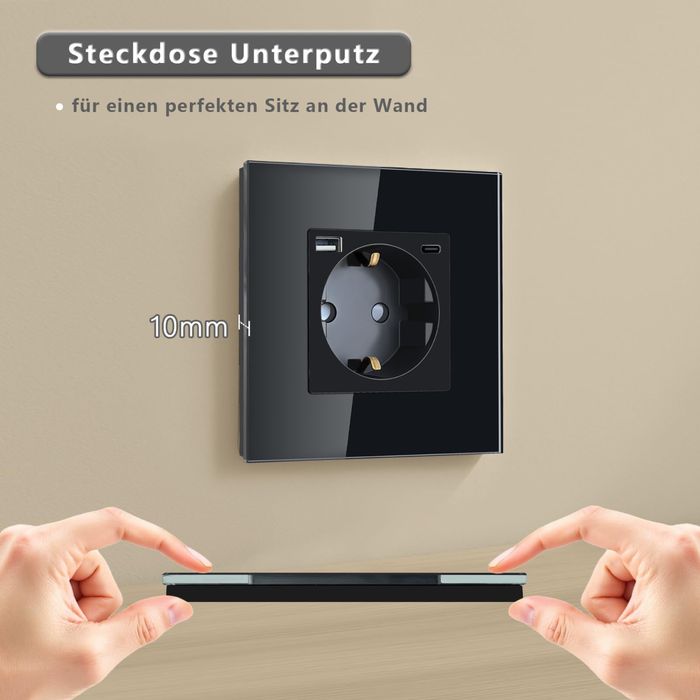 2 szuki Gniazdo Schuko ścienne z USB-C 20W 1-moduł