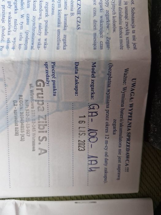 Casio g Shock oryginał gwarancja