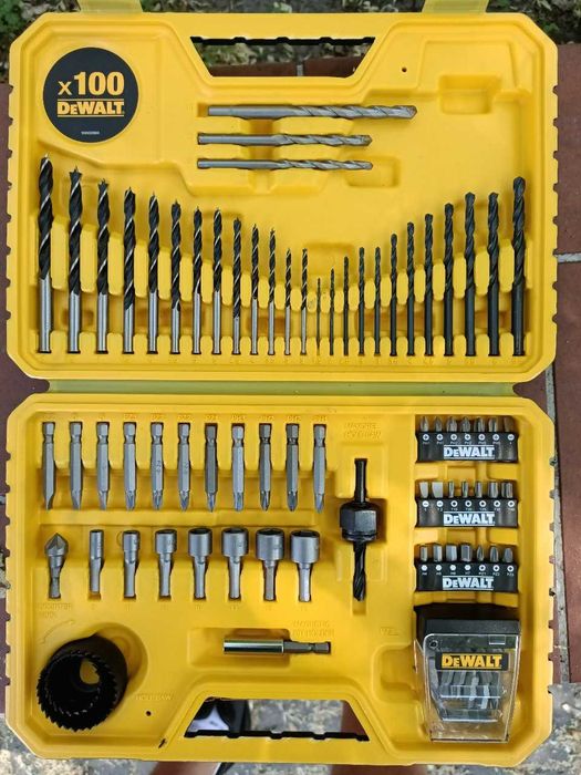 *NOWE* DeWALT 100el Zestaw Wierteł Bitów Drewno Metal Beton