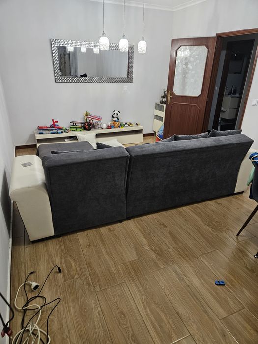 Sofá cama com chaise longue 2,87m