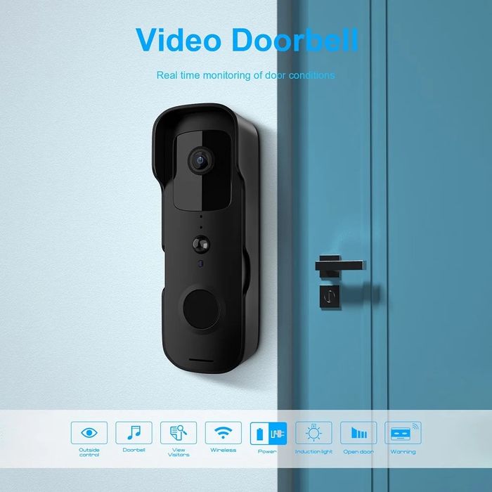 Campainha de Vídeo, Visão Noturna, Câmera FHD, WiFi, APP Tuya
