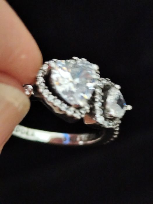 Conjunto brincos e anel nr18 Pandora em prata