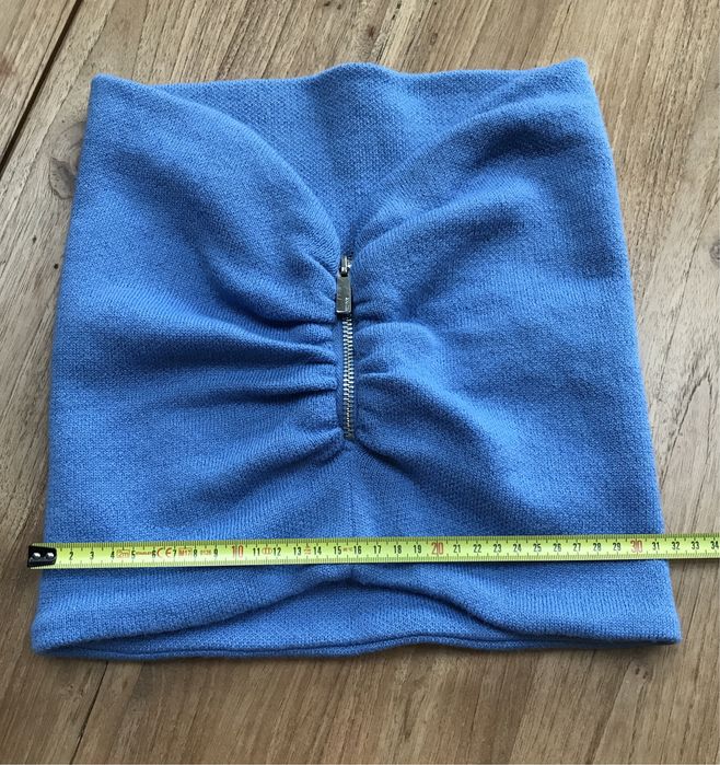 Komin szal Ochnik z wełną wool niebieski damski