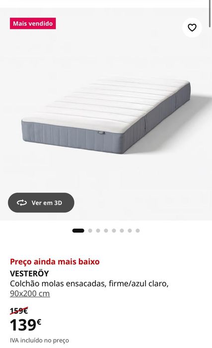 Cama dupla com dois colchões