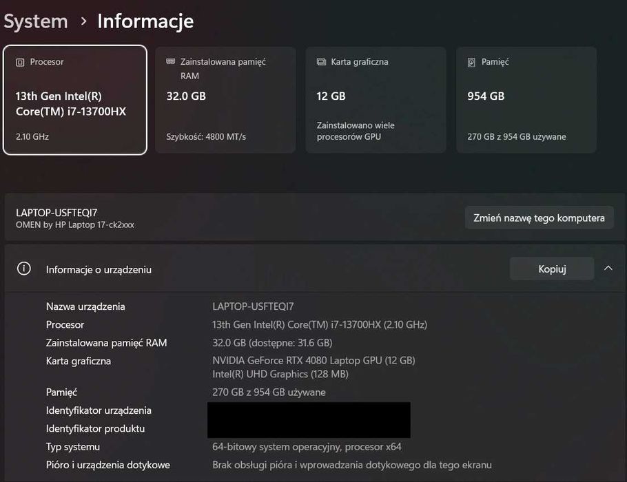 LAPTOP OMEN HP 17 i7 4080