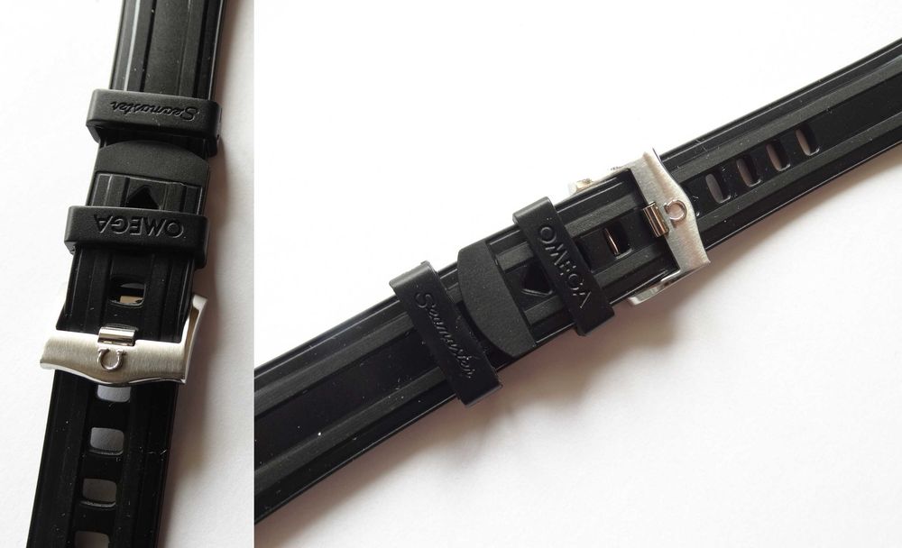 Czarny silikonowy pasek do zegarka Seamaster 20mm gumowy z klamrą