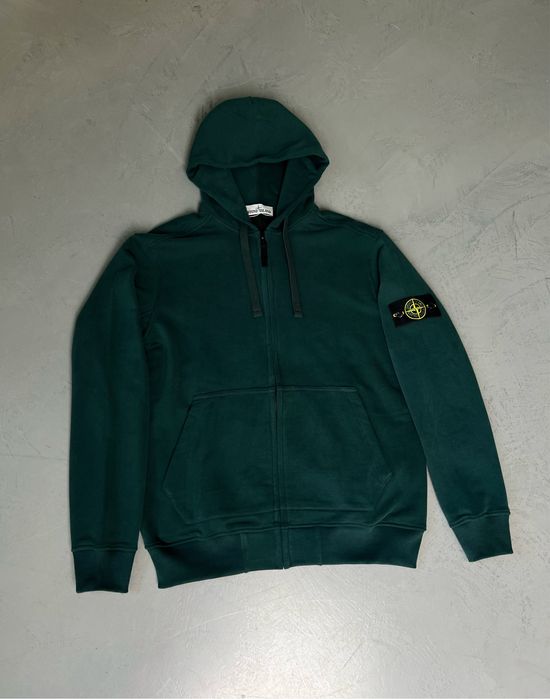БЕЗ ПЕРЕДОПЛАТИ: Зіп худі Stone Island Темно-зелений
