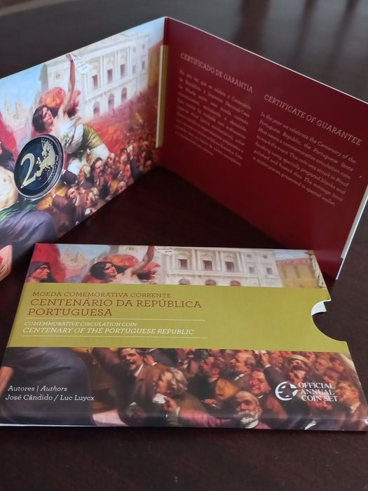 Moeda 2€ Portugal 2010 Proof Centenário da República  Portuguesa