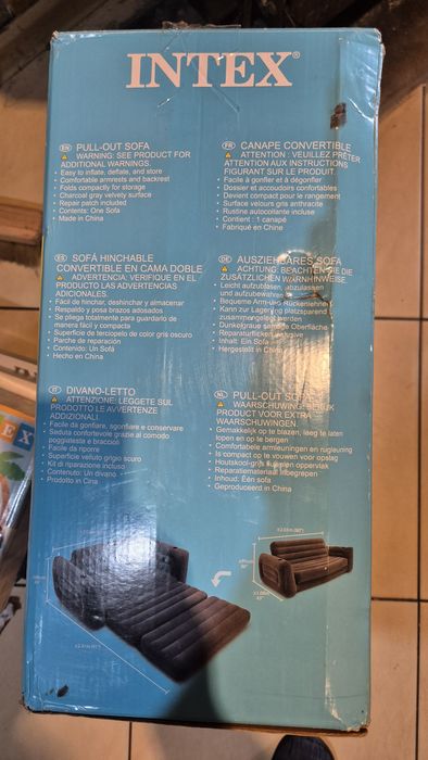 Sofa Dmuchana 2w1 Rozkładana Materac Łóżko INTEX Uszkodzona