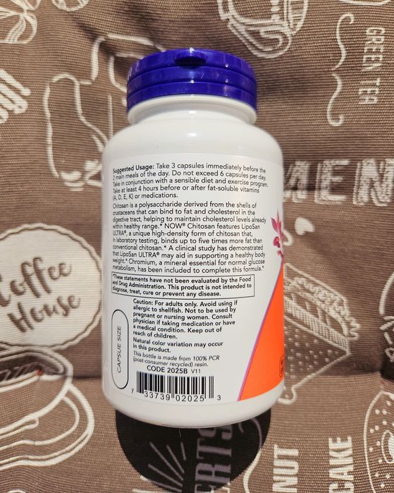 Now foods Хітозан Хитозан Chitosan схуднення жироспалювач з хром