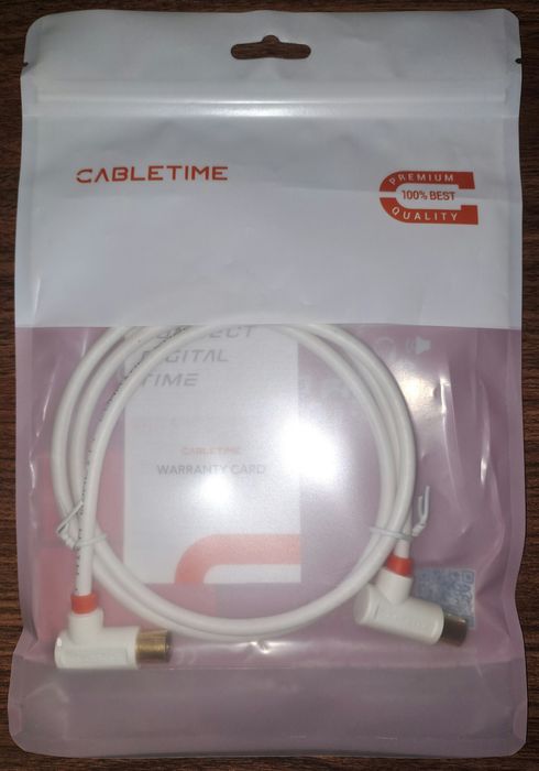 Cabo TV 90° 1m High Quality, marca Cabletime