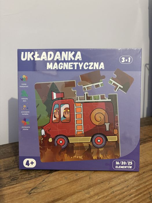 Układanka magnetyczna puzzle 3 w 1 16/20/25 elementy POJAZDY