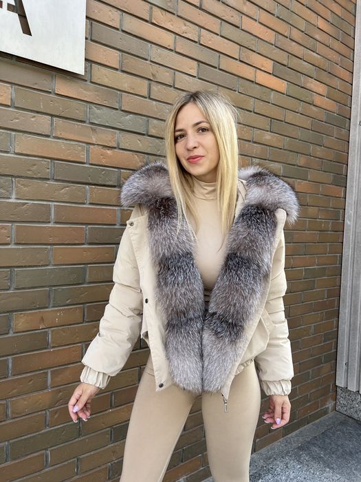 зимова куртка з хутром , парка хутро блюфрост , чернобурка