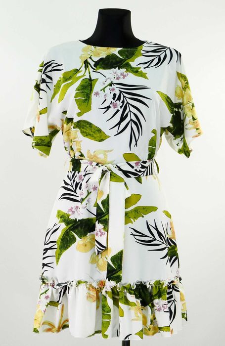 003.Sukienka mini AX zwiewna w kwiaty rozmiar 36/38