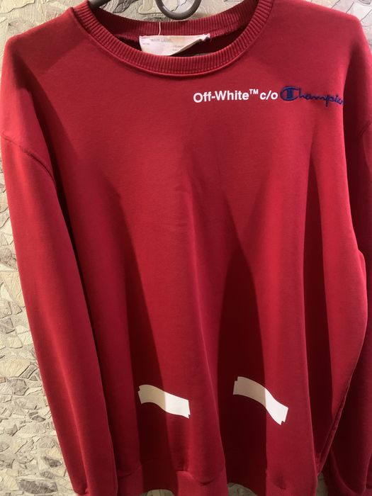 Off-white x Champion - red medium sweater