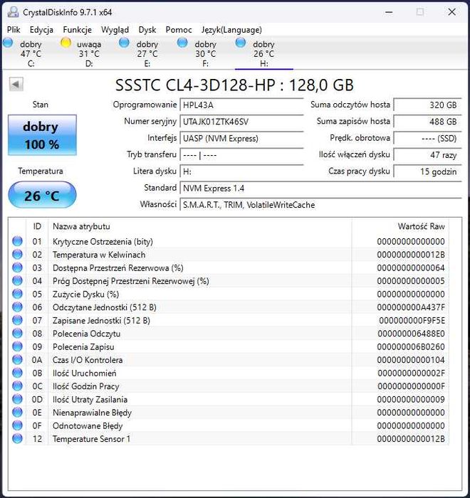 CFexpress Type B SSSTC 128GB (15 godzin/ 100%)