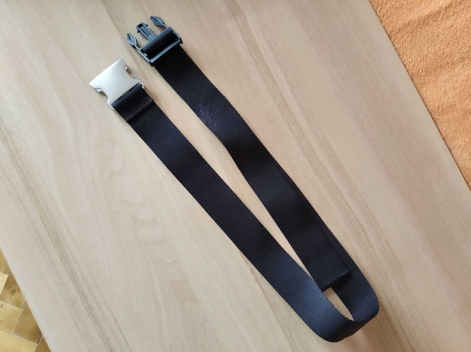 Пояс чорний текстильний з пряжкою, 110 см