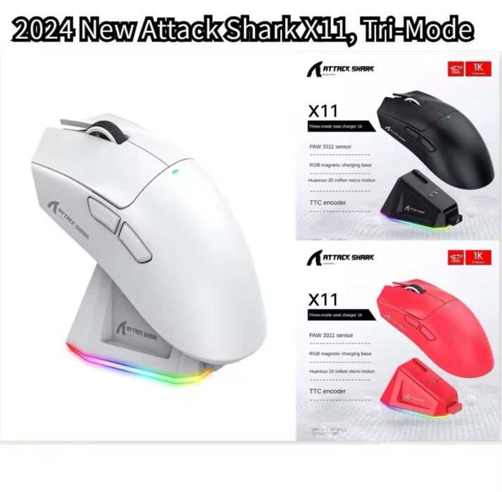 Безпровідна Ігрова мишка Attack Shark X6 X3 X11 R1 Сенсор PAW3395