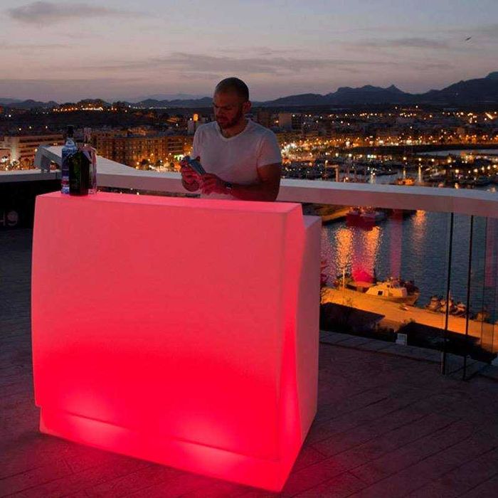 Mobiliario led mesas e bares com luz rgb