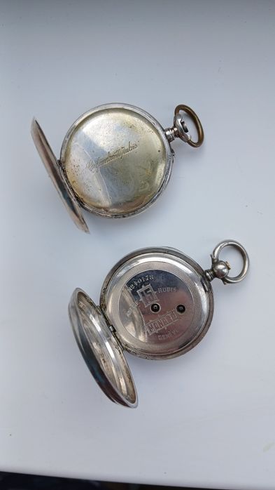 Карманные серебрянные часы