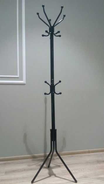 Вішалка стійка підлогова на тринозі, чорна