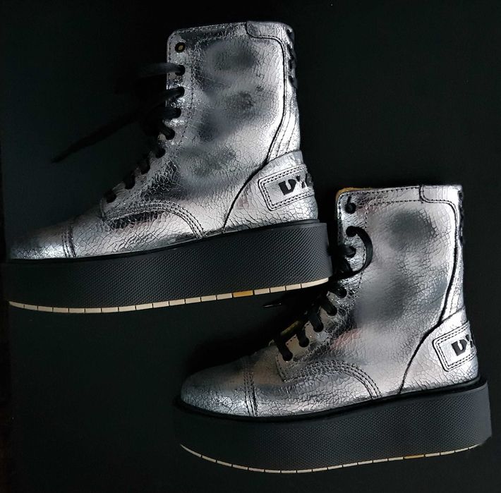 buty glany botki skórzane skóra metalic DIESEL 41 unikat NOWE 1340,-