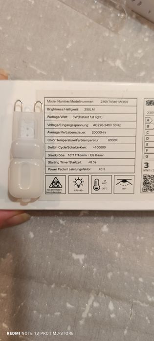 Żarówka led G9 zimna biel