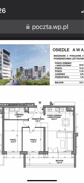 Mieszkanie 68,31m. szosa lubicka osiedle Awangarda