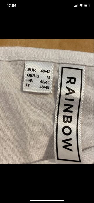 Rainbow 40/ 42 damska Biala bluzka hiszpanka wiskoza z kwiatkami