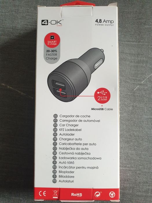 Carregador isqueiro 4OK 4.5A