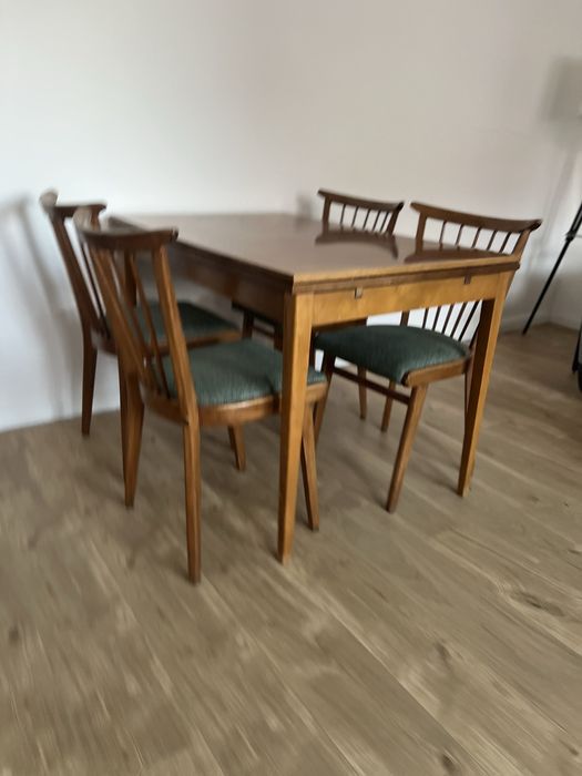 Stół Lubke i 4 krzesła lata 60/70