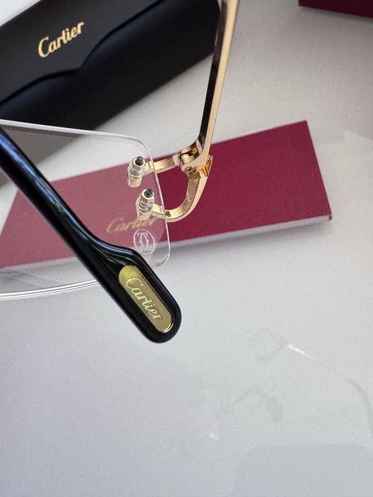 Luksusowe nowe okulary Cartier  bezramkowe