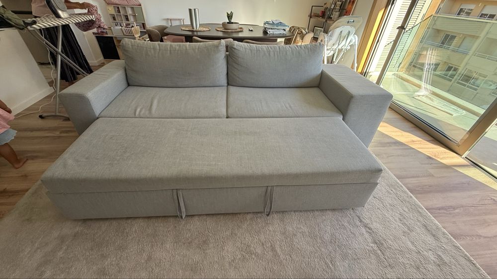 Sofá-cama cizento